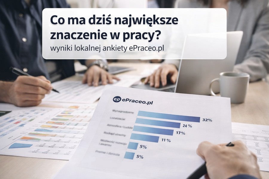 co ma najwieksze znaczenie w pracy - badanie epraceo.pl na Podkarpaciu